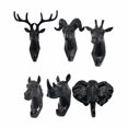 thumbnail image 1 of 6 uds percha grande autoadhesiva gancho de pared gancho Animal gancho llavero negro LingWen 1327534156973, 1 of 1