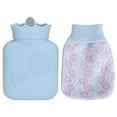 thumbnail image 1 of Bolsa térmica azul para calentar manos y pies, para uso en la oficina o en el hogar, botella de agua caliente portátil para llenar y usar, 1 of 8