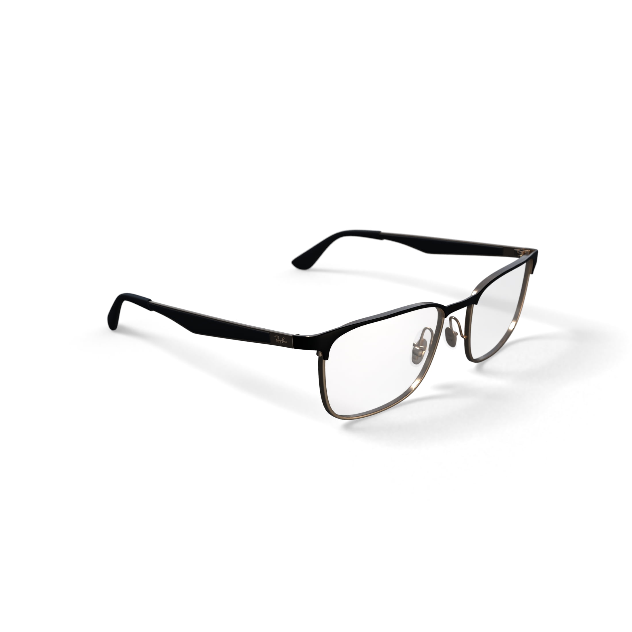 Ray-Ban Unisex Size 54 Square Prescription Eyeglasses with Case, Black on Arista/Demo Lens