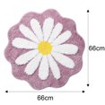 thumbnail image 2 of Bonita alfombrilla de baño, alfombra de flores, alfombrilla antideslizante que absorbe el agua, alfombrilla suave lavable a máquina para dormitorio, cocina, baño, inodoro, 25,6 x 25,6 pulgadas, 2 of 5
