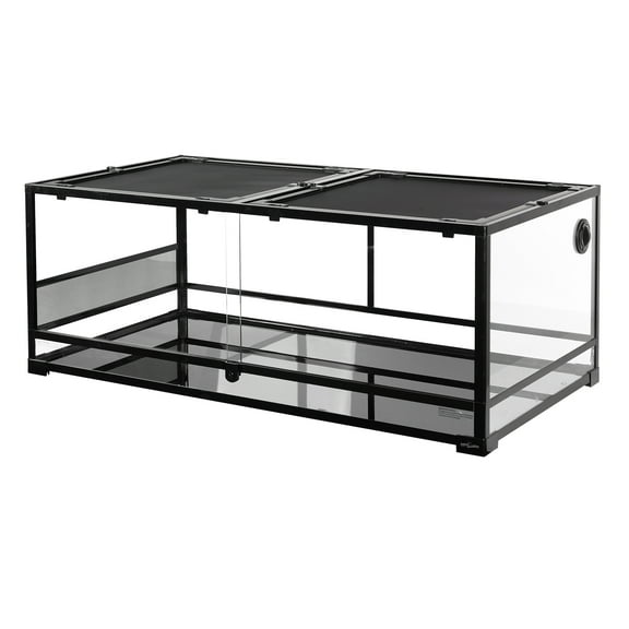 REPTIZOO Extra-Low Full Tempered Glass Reptile Terrarium-47.2 x 23.6 x 17.7 inches
