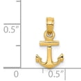 thumbnail image 2 of 14k Yellow Gold Small Anchor Necklace Charm Pendant Seashore, 2 of 6