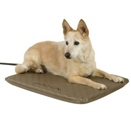 UPC: 0655199010806 | K&H Pet Products Lectro-Soft Outdoor Heated Pet Bed Tan Medium 19 X 24 Inches