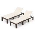 thumbnail image 2 of Noble House Jamaica MultiBrown Wicker Chaise Lounge Cream Cushion (Set of 2), 2 of 14