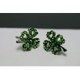 thumbnail image 4 of Emeralds Rhinestone Shamrock Outline Post Earrings, St Patrick's Day Earrings, Irish Four Leaf Clover Earrings Jewelry Gift, 4 of 10