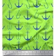 thumbnail image 1 of Soimoi Green Poly Georgette Fabric Anchor Hook Nautical Decor Fabric Printed Yard 42 Inch Wide, 1 of 1