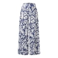 thumbnail image 5 of Palazzo Pants for Women 2026 Spring Summer Lightweight Chiffon Elastic Waist Mid Rise Wide Leg Flowy Boho Beach Pants, 5 of 6