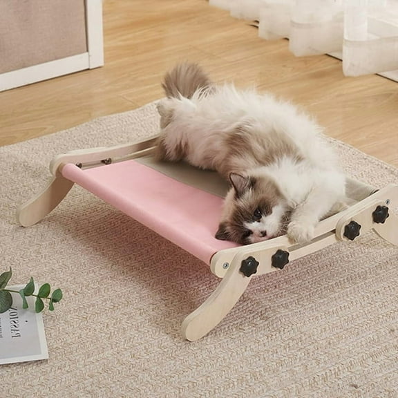 Towallmark Cat Window Perch, Cat Window Seat for Indoor Cats Wall Hammock with Washable Canvas Cover Adjustable Cat Sleeping Bed Holds Up 18kg for Window Bedside Verandahs Floor Gray Pink