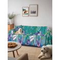 thumbnail image 6 of Hello Spring Couch Cover, Pastoral Purple Bottle Floral Dark Green Wood Sofa Cover Blanket for 2 Seat Cushion, Sectional Sofa Slipcover Furniture Protector for Living Room Bedroom 71''x102'', 6 of 9