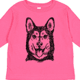 thumbnail image 4 of Inktastic Siberian Husky Sketch Portrait Boys or Girls Long Sleeve Toddler T-Shirt, 4 of 5