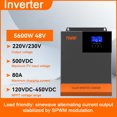 thumbnail image 3 of 5.6KW Multifunctional Solar Inverter Pure SineWave Inverter 80A Solar Controller Mixed Solar Inverter Portable Solar Inverter Multicolor, 3 of 7