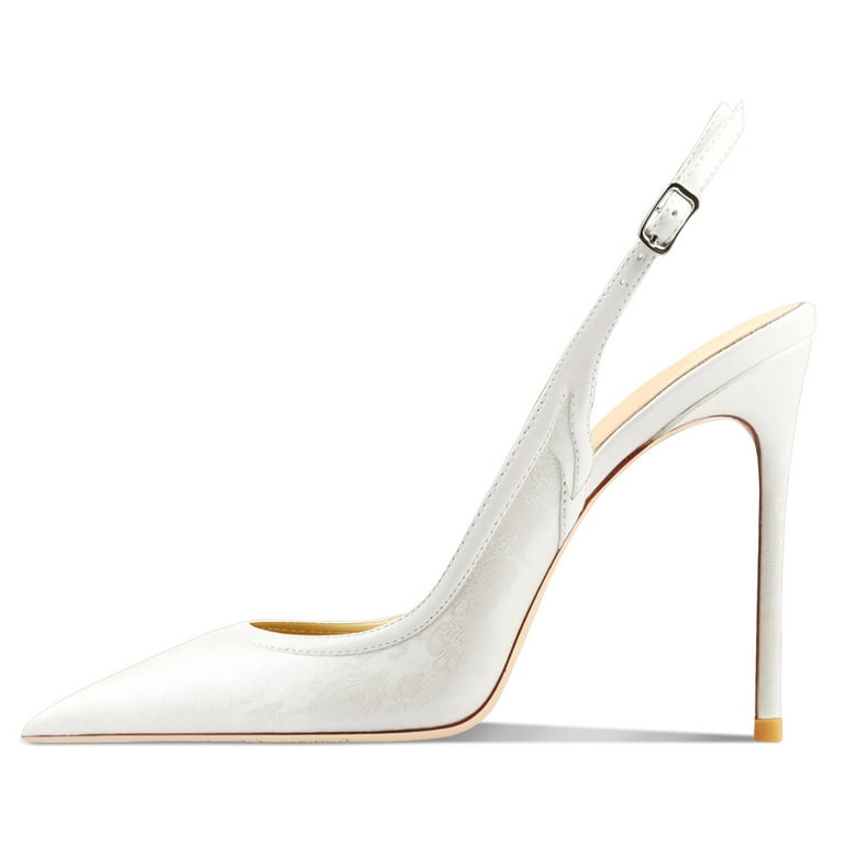 FSJ Women High Heels Pointed Toe Slingback Pumps Ankle Strap - Main Image