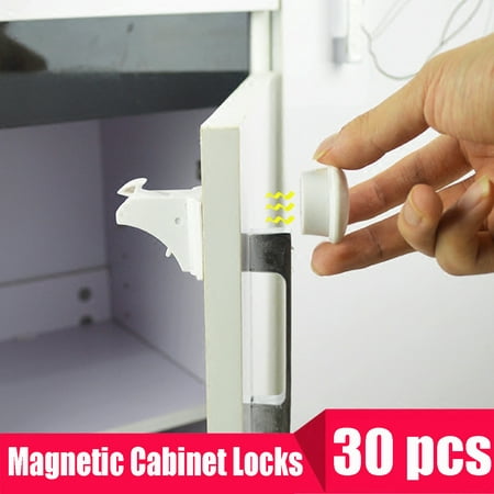 30Pcs/Set Magnetic Cabinet Drawer Cupboard Locks Child Kids Proofing Baby Safety(12 Locks + 3
