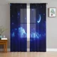 thumbnail image 2 of Cortinas transparentes con diseño de cielo nocturno, estrellas y luna, para sala de estar, ventanas, dormitorio, cocina, decoración del hogar, cortinas de gasa, 2 of 5