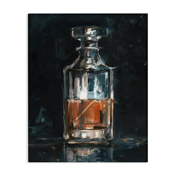 Stupell Industries Bar Whiskey Decanter Food & Beverage Painting Gallery Wrapped Canvas Art Print Wall Art, 16 x 20