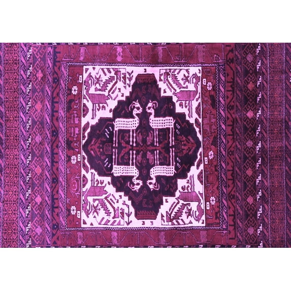 Ahgly Company Indoor Rectangle Persian Purple Traditional Area Rugs, 7' x 9'