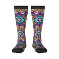 thumbnail image 2 of Lsque Mandala Printed Crew Socks Men's Women's LightWeight Thin Casual Calf Socks ,Knee High Socks,Cotton Socks, 2 of 9