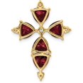 thumbnail image 3 of Avariah 14K Yellow Gold Lab Grown Diamond & Created Ruby Pendant - 28mm, 3 of 5
