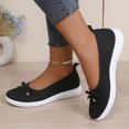 thumbnail image 5 of BOERTEU Women Breathable Knit Flat Walking Shoes, Bow Decor Slip On Casual Loafers, Lightweight Non Slip Platform Daily Sneakers, 5 of 6