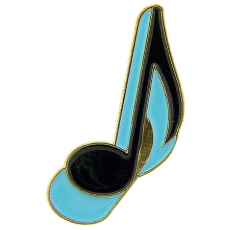 Eighth Music Note Pin Blue & Black 1