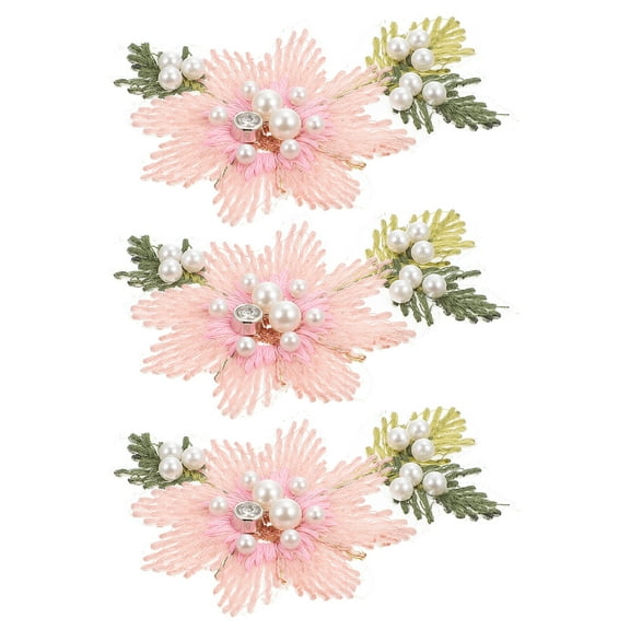 3 Pcs Flower Shape Patches Embroidery Appliques Cloth Sewing Repair Patches