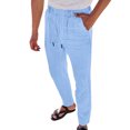thumbnail image 3 of Men's Cotton Linen Pants Summer Pants Lightweight Linen Trousers Yoga Beach Trousers Lightweight Linen Trousers Mens Linen Pants Loose Trousers Summer Vacation Pants Linen Trouser, 3 of 7