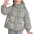 thumbnail image 4 of Ruyang Kids Cute Bear Puffer Jackets Little Boys Girls Floral Graphic Hooded Down Coat Winter Padded Warm Cotton Outwear, 4 of 5