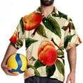 thumbnail image 4 of Peach Men's Short Sleeve Printed Poplin Shirt with Spread Collar Tops - Casual Button Down Summer Beach Shirt for Men and Women, 4 of 6