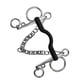 thumbnail image 1 of Broca de caballo , boca con adornos plateados, con cadena de ganchos Broca de mordaza de caballo, arnés de mejilla, para equipo de Macarena bocado de caballo, 1 of 7