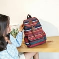 thumbnail image 2 of LinqiVintage Backpack for Women, Boho Casual Backpack Purse, Unique Ethnic Style Handbag & Shoulder Bag, Blue, 2 of 7