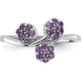 thumbnail image 4 of Sterling Silver Rhodium-Plated Amethyst Flowers Ringsize 6 (Width 2.29) - Jbsp, 4 of 5