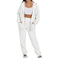 thumbnail image 3 of cocolona 2 Piece Sets for Women Zip Up Hoodies and Sweatpant Sweatsuits Fall Winter Two Piece Outfits Lounge Sets Tracksuits, 3 of 7