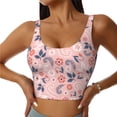 thumbnail image 2 of Uemuo Tropical Plants Pattern Women's Sports Bra - High Impact Support, Breathable, and Comfortable Athletic Bra for Running, Yoga, and Workouts, 2 of 9