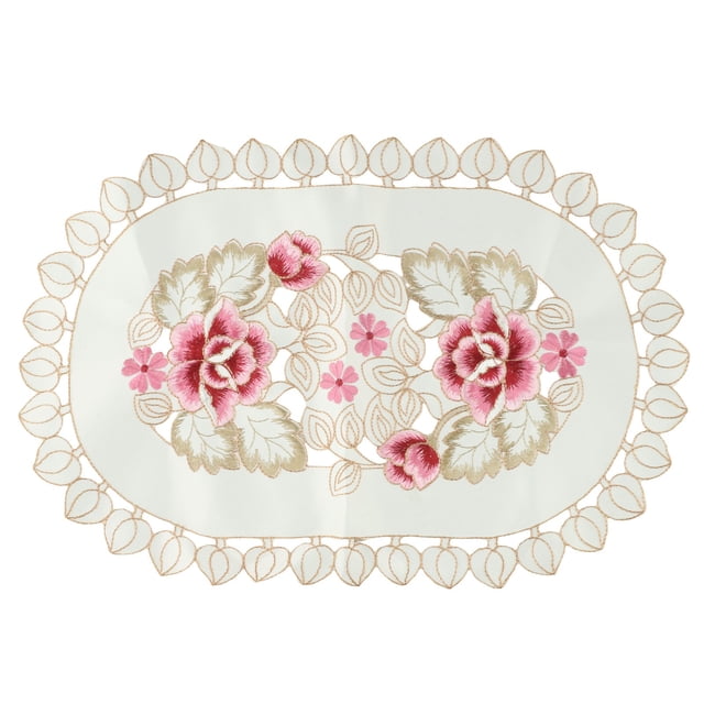 Dining Table Place Mat Vintage Embroidered Lace Fabric Placemat 30*45cm Floral