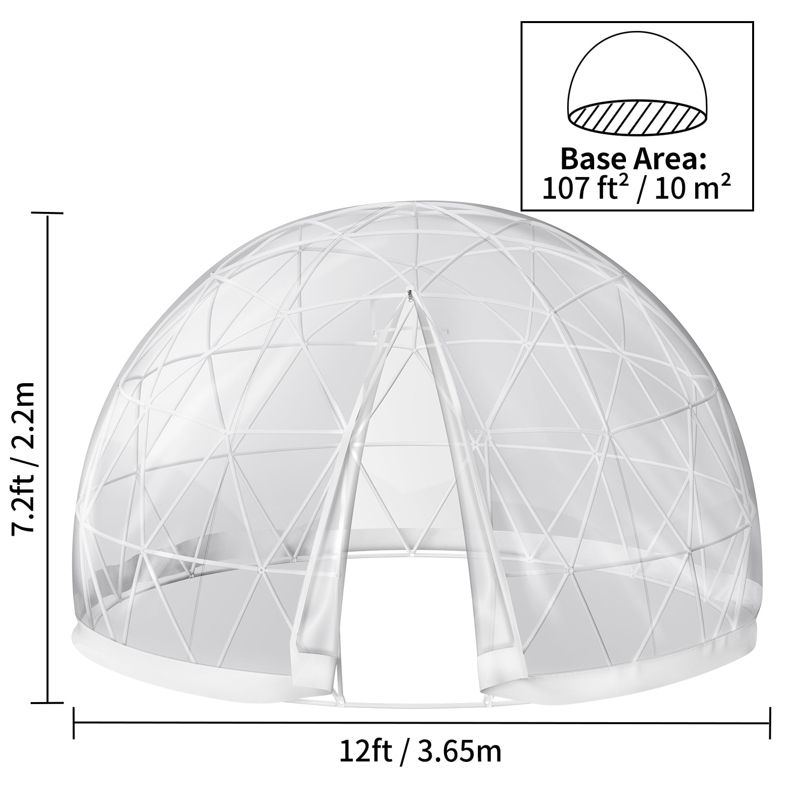 Spacious Greenhouse Garden Igloo Geodesic Dome 9.5 ft – Gadfever