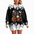 thumbnail image 4 of Towmus Christmas Sweatshirts for Women 2025 Xmas Tree Graphic Fall Winter Clothes Halloween Crewneck Pullover Long Raglan Sleeve Tops, 4 of 6