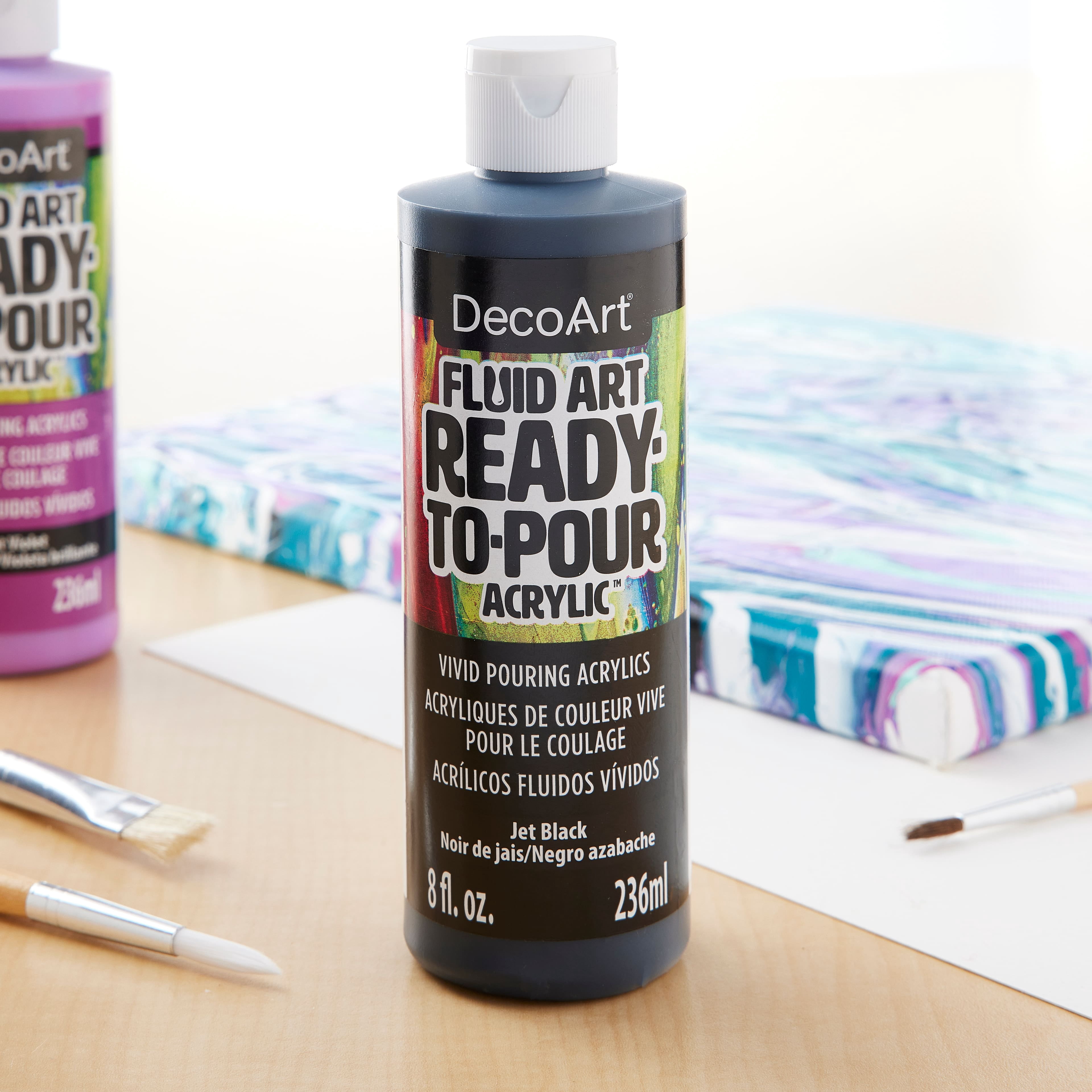 DecoArt Fluid Art Ready-To-Pour Acrylic Paint, 8oz., 12 Pack