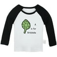 thumbnail image 1 of iDzn A is For Artichoke Funny T shirt For Baby, Newborn Babies T-shirts, Infant Cute Tops, 0-24M Kids Graphic Tees Clothing (Long Black Raglan T-shirt, 0-6 Months), 1 of 4