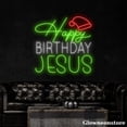 thumbnail image 2 of Glowneon Happy Birthday Jesus Neon Sign, Happy Birthday Led Sign, Santa Hat LED Light, 2 of 5