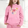thumbnail image 2 of Unisex Toddler Casual Hooded Sweatshirt Long Sleeve Cute Bow Printed Hoodies With Pocket Spring Fall Clothes Tunic Tops - Pink,6-7 Years, 2 of 5