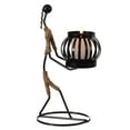 thumbnail image 2 of Fabulaxe QI004343.A Wire Figure Candle Holder Decorative Modern Tea Light Lantern Tabletop Centerpiece Candle Stand, Front Carry, 2 of 7