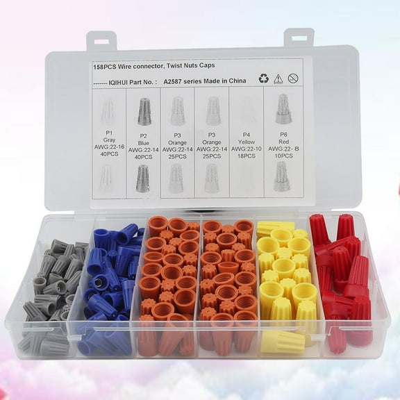 GETAJGHSD 158Pcs Screwed Connector Pvc Material Awg22 8mm P6