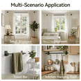 thumbnail image 5 of KoshiMe No Drill Black Curtain Rods 32 to 86" for Windows, 5/8" Adjustable Drapery Pole with Adhesive Brackets, Easy Install & Renter Friendly Without Drilling, Minimal Wall Damage Design, 5 of 8