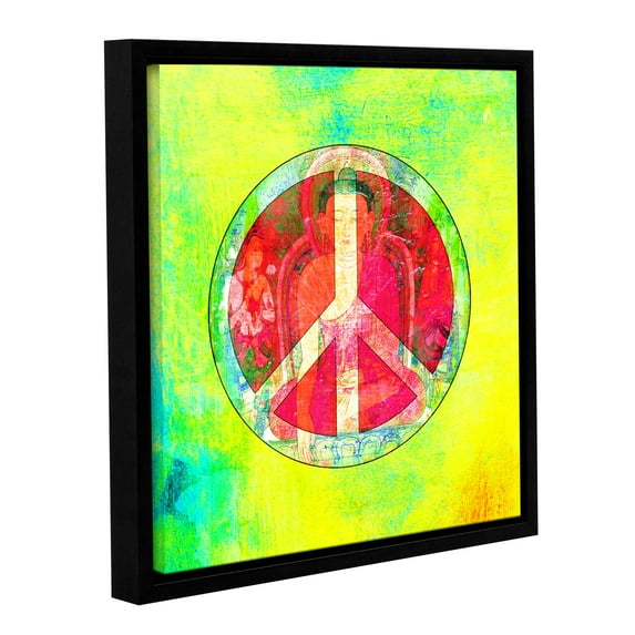'Peace Sign' Gallery Wrapped Floater-framed Canvas Art Print, 14x14