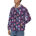 thumbnail image 3 of Vsdgher funny Skull daisy flower Mens Hoodies Zip Hoodie, Hoodies for Men, Zip-up Hooded Sweatshirt-X-Large, 3 of 5
