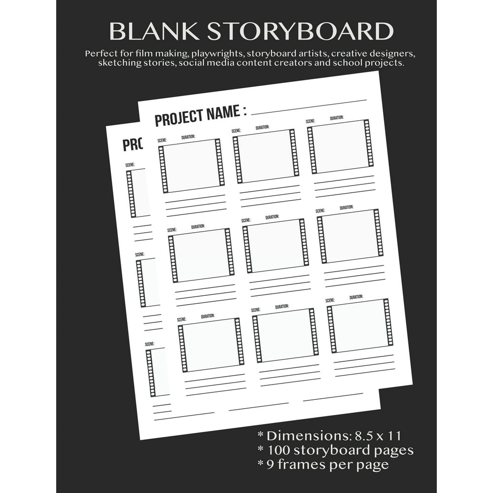 Blank Storyboard Notebook Sketchbook Story Board Template Paper for