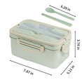 Aihimol Adult Lunch Box, 1000 ML 3-Compartment Bento Lunch Box For Kids