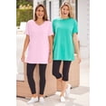thumbnail image 6 of Woman Within Plus Size Perfect Printed Short-Sleeve V-Neck Tunic, 6 of 6