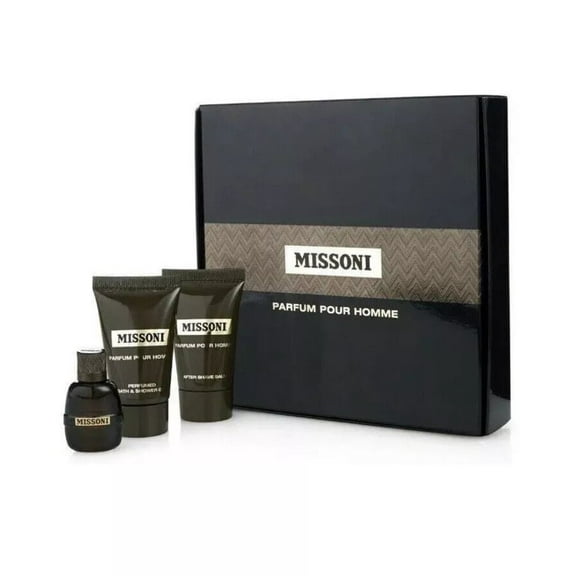3pc Set Missoni Parfum Pour Homme EDP Mini Aftershave Balm Shower GEL
