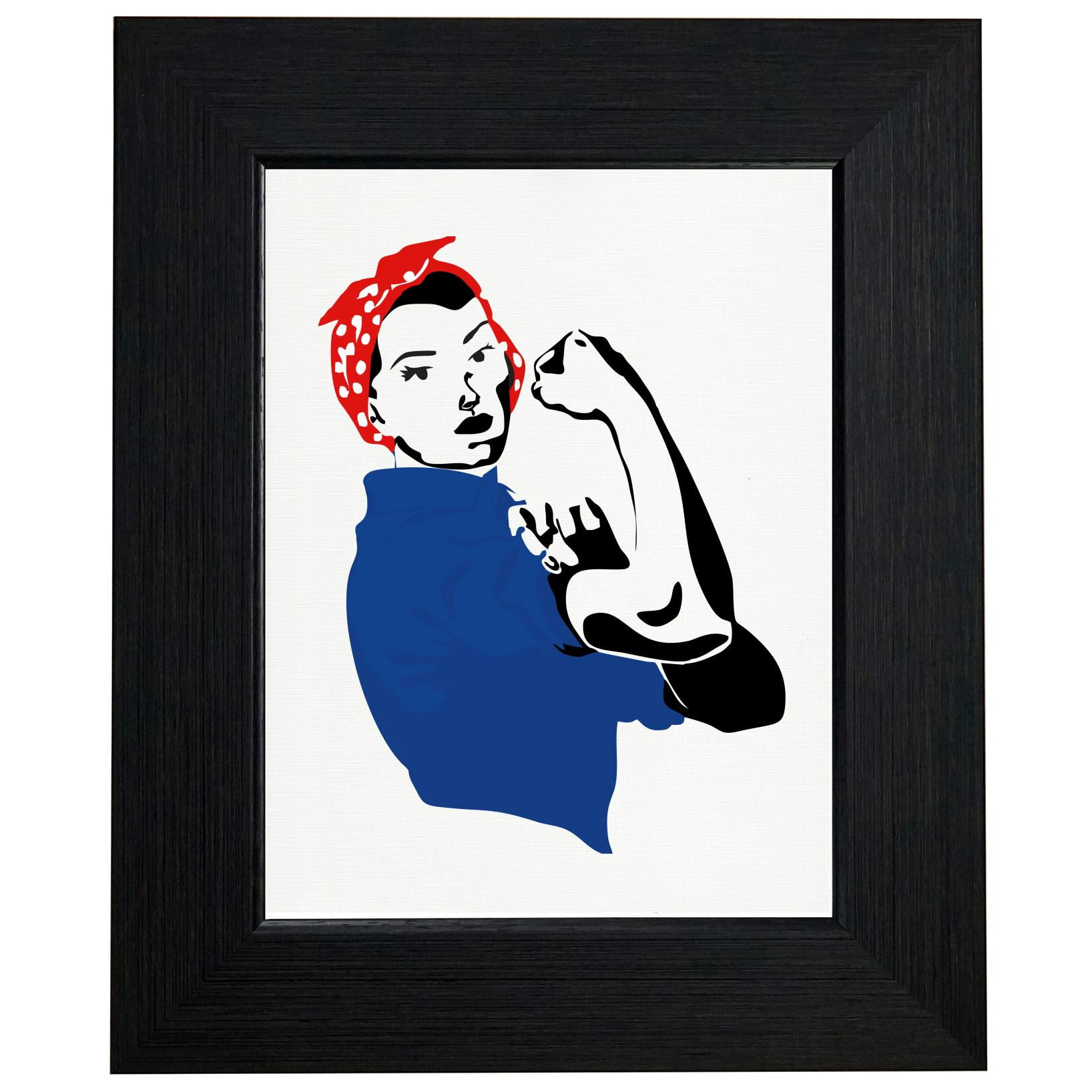 Rosie The Riveter Girl Power Throwback Graphic Framed Print Poster